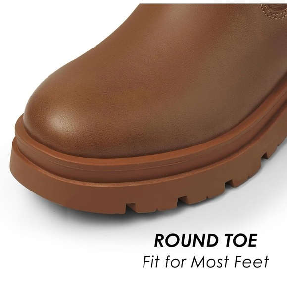 Womens Chelsea Boots Chunky Heel High Elastic Slip On Ankle Booties - Picture 4 of 6